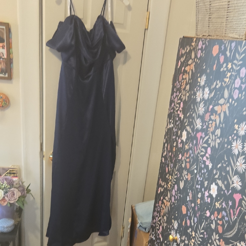 David's Bridal Black Sweetheart Slip Dress Size 16